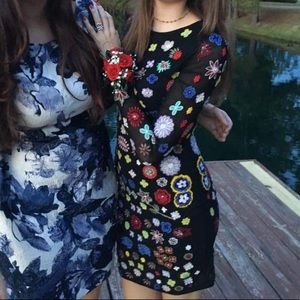 Embroidered Bodycon Dress